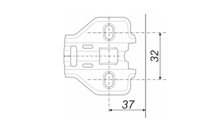 Планка простая для петель NEO (305, 306, 642, 742) (вывод) фото в интернет-магазине МКФ