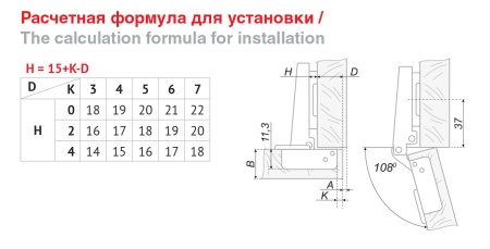 Петля четырехшарнирная накладная, с планкой фото в интернет-магазине МКФ