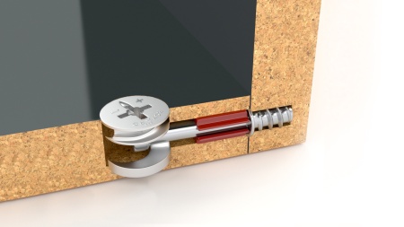 Эксцентрик 15х12мм дюбель d7 мм со сверлом под эксцентрик на расст. 24мм (для плит от 16мм) фото в интернет-магазине МКФ