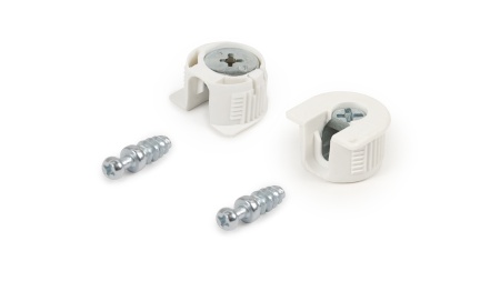 Эксцентрик 6,3х11 в пластиковом корпусе цвет белый и дюбель фото в интернет-магазине МКФ