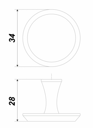 Ручка кнопка UTA, мат. брашир. сатин. золото фото в интернет-магазине МКФ