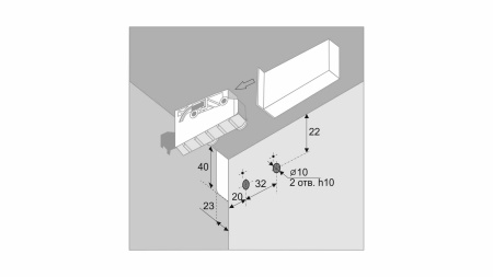 Навес для верхних баз в комплекте с заглушками графит (вывод) фото в интернет-магазине МКФ
