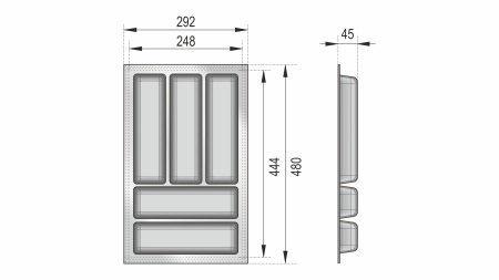 Поддон пластиковый 292х480, белый фото в интернет-магазине МКФ