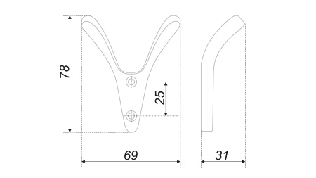 Крючок мебельный SENATOR, атласный сатиновый никель~ фото в интернет-магазине МКФ
