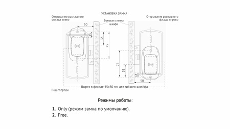 Замок врезной электроннный, ключ-браслет КЛУБНЫЙ* фото в интернет-магазине МКФ
