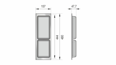 Поддон пластиковый 157х480, графит~ фото в интернет-магазине МКФ