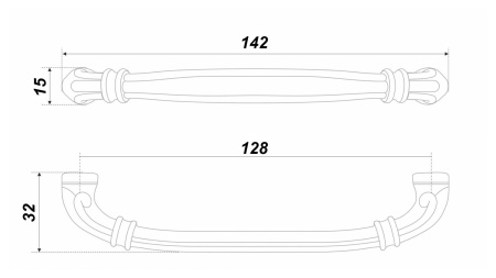 Ручка скоба REBECA 128, хром полированный (вывод) фото в интернет-магазине МКФ