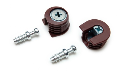 Эксцентрик 6,3х11 в пластиковом корпусе цвет коричневый и дюбель(вывод) фото в интернет-магазине МКФ