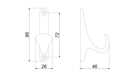 Крючок мебельный LUIS, сатиновый хром фото в интернет-магазине МКФ