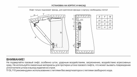Газовый лифт  80N с фиксацией положения и амортизацией ОЗОН графит~ фото в интернет-магазине МКФ