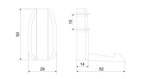 Крючок, SOLO атласный сатиновый никель*  фото в интернет-магазине МКФ