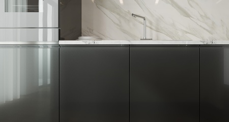 Галактика Антрацит  009 Глянец ACRYLIC (Акрил) 2800*1220*18 мм Kastamonu фото в интернет-магазине МКФ