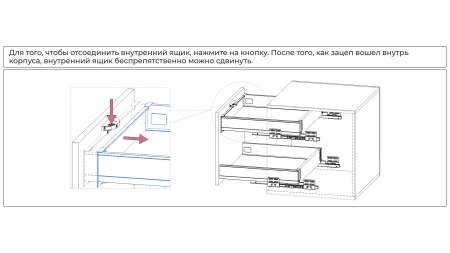 Держатель внутреннего ящика СТАРТ для любых боковин КЛИК  фото в интернет-магазине МКФ