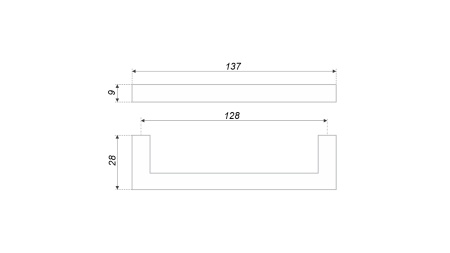 Ручка скоба QUADRA 128, белый  фото в интернет-магазине МКФ