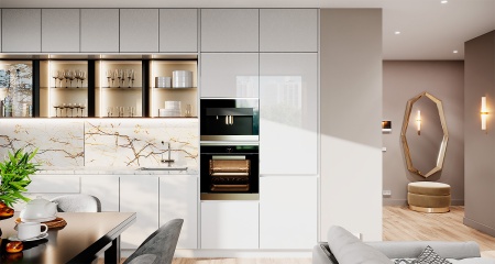 Галактика белая Глянец EVOGLOSS Р208/670 МДФ Kastamonu 2800*1220*18 фото в интернет-магазине МКФ